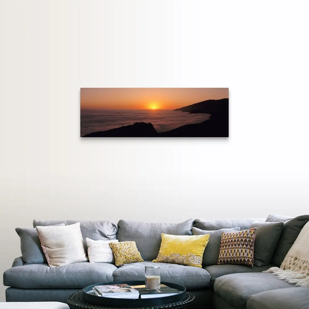 "California, Big Sur, Pacific Ocean, Sunset with marine layer" Canvas Wall Art