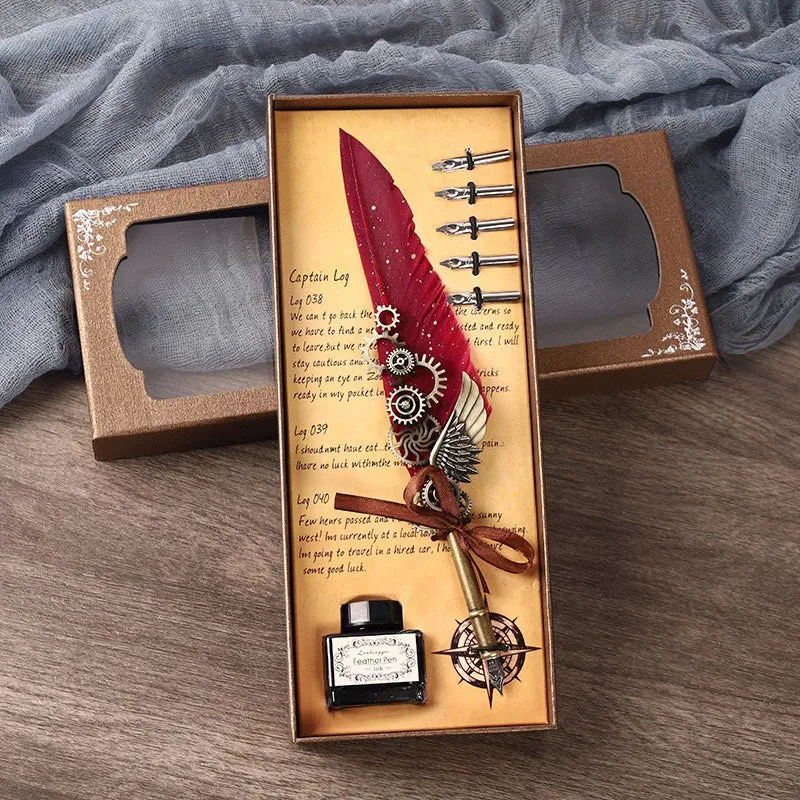 Special Present Enchanted Quill - Elevate Your Correspondence with a Captivating Feather Pen Set