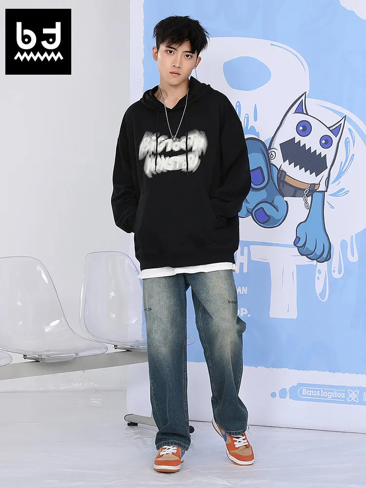 Spin Phantom English letter print loose hoodie