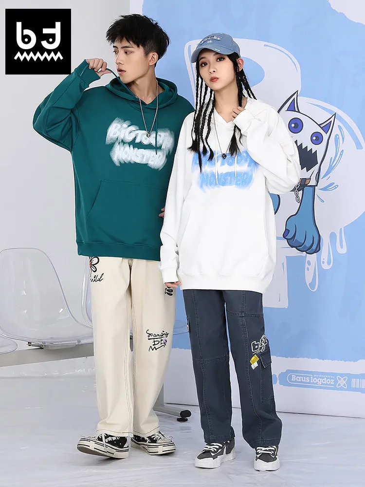 Spin Phantom English letter print loose hoodie