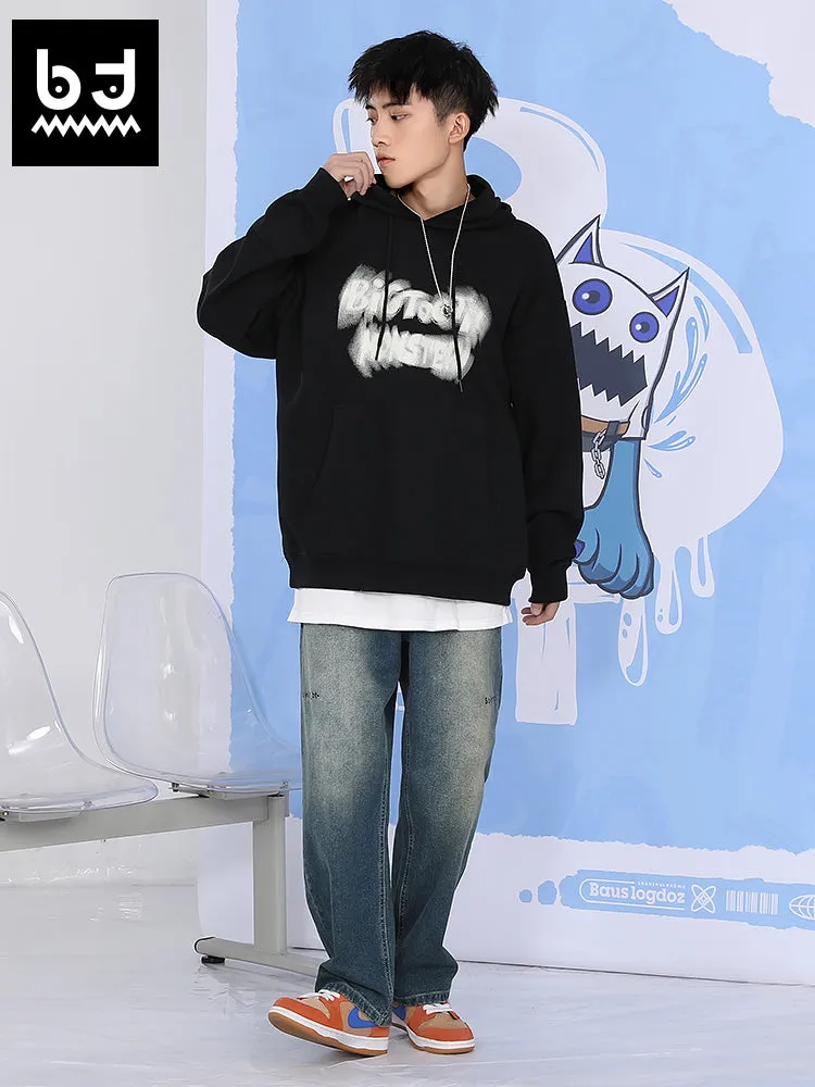 Spin Phantom English letter print loose hoodie