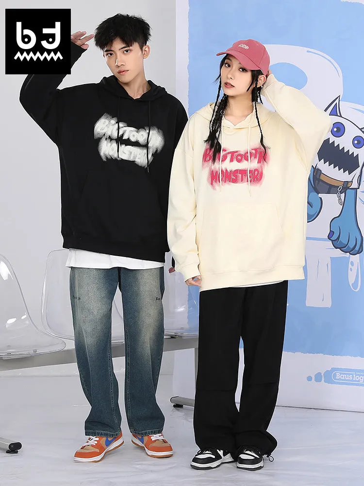 Spin Phantom English letter print loose hoodie