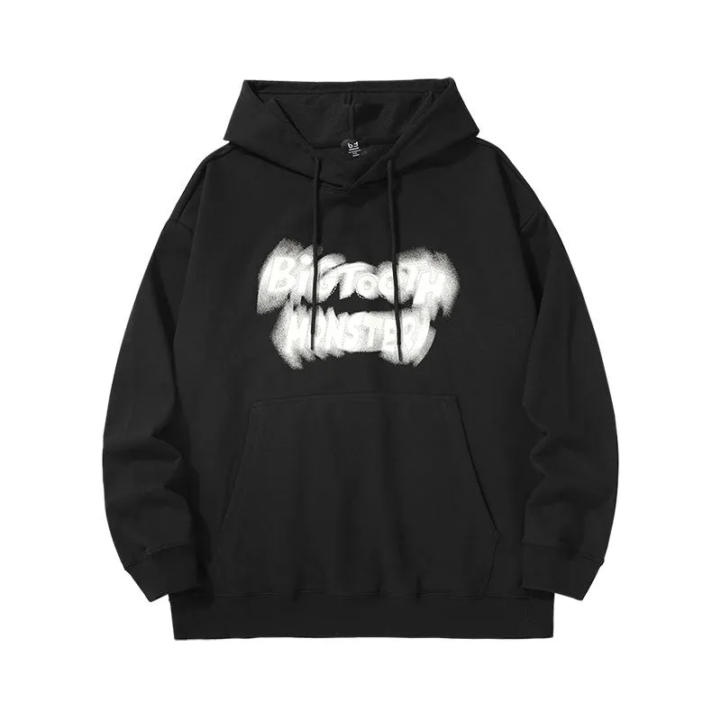 Spin Phantom English letter print loose hoodie