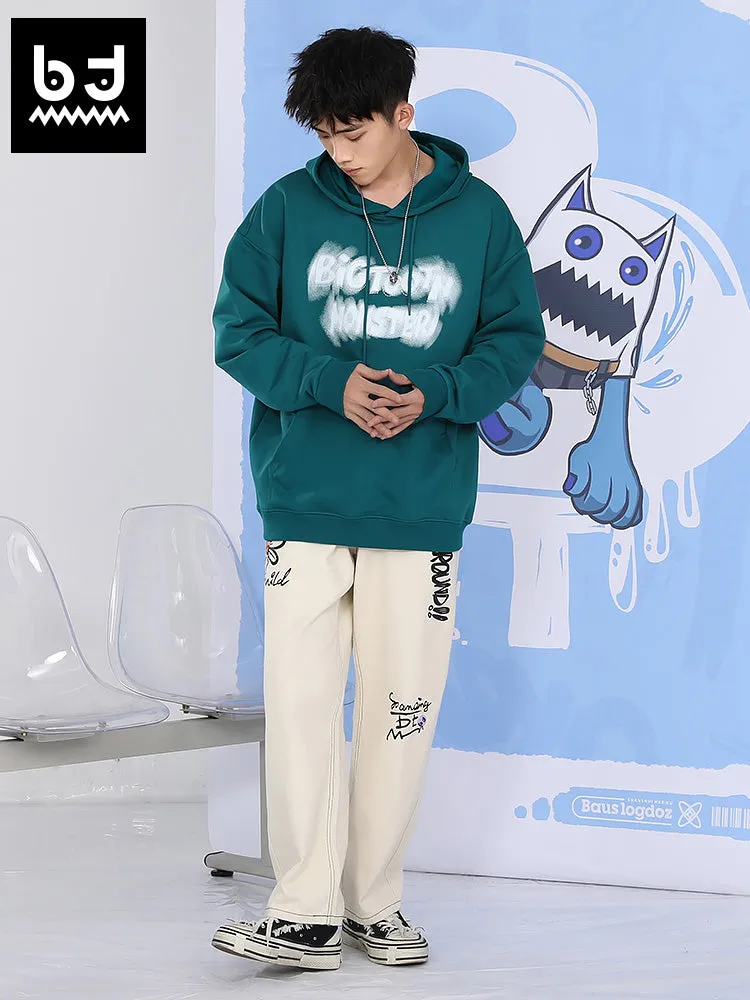 Spin Phantom English letter print loose hoodie