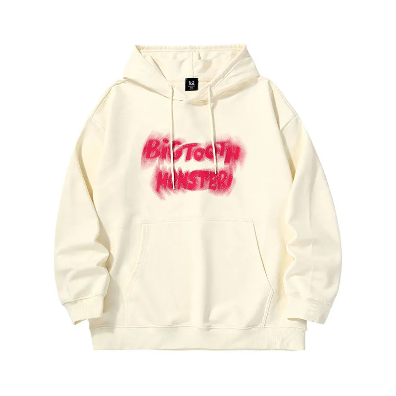 Spin Phantom English letter print loose hoodie