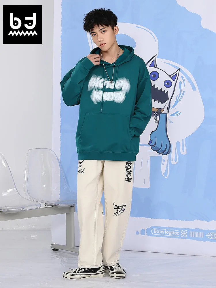 Spin Phantom English letter print loose hoodie