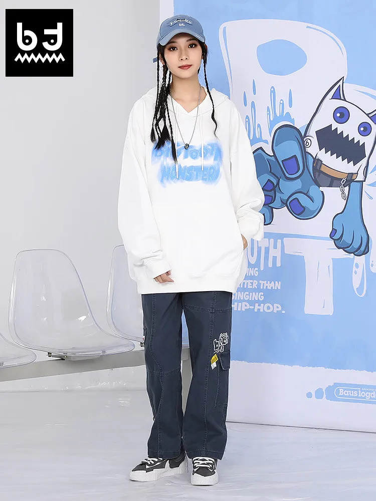 Spin Phantom English letter print loose hoodie