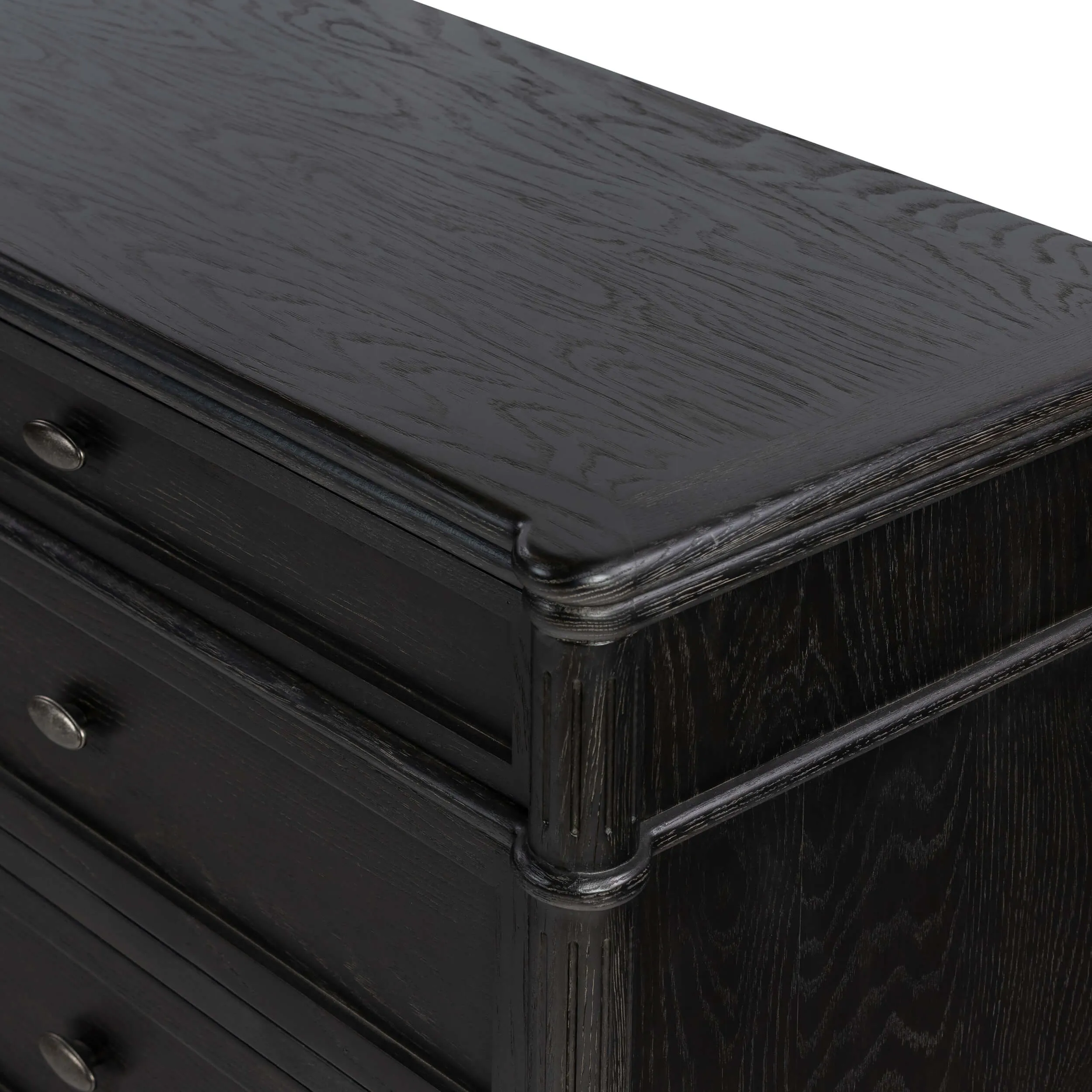 Toulouse 6 Drawer Dresser, Distressed Black