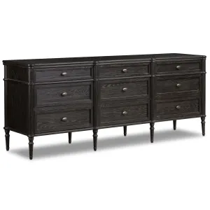 Toulouse 9 Drawer Dresser, Distressed Black