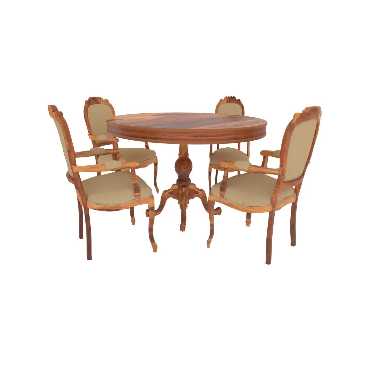 Truffle Art Four Chair Round Table Complete Dining set