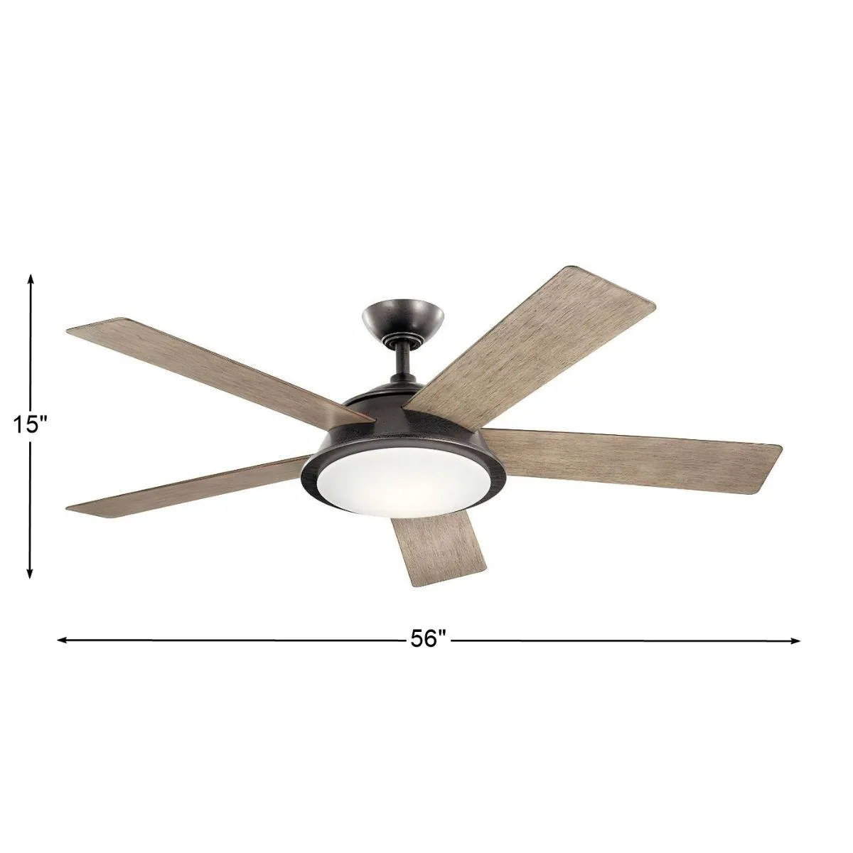Verdi 56 Inch Anvil Iron LED Coastal Ceiling Fan with Remote