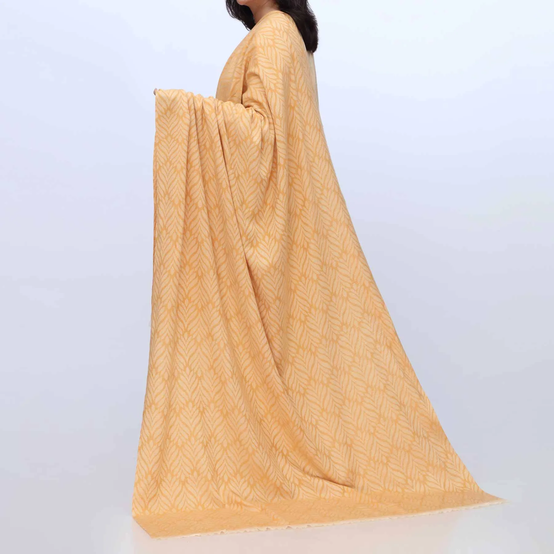 Yellow Jacquard Shawl PW3706